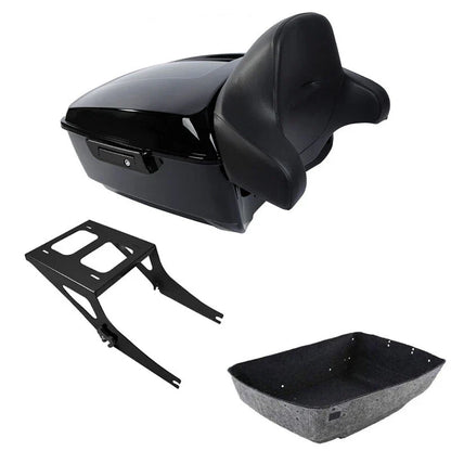 Trunk Pad with Mount Rack in Black for Harley Fat Boy 2008-2017