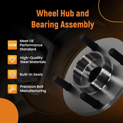 4-Bolt Front Wheel Hub Assembly for Ford Focus (2000–2011) BR930263K, ABS
