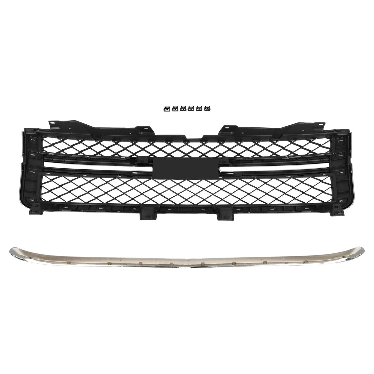 Front Grille with Hood Molding for 2011-2014 Chevy Silverado 2500 HD 3500 HD