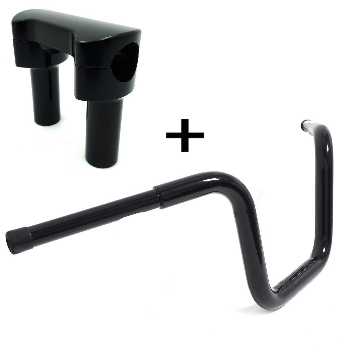 Black 12" Fat Mini Ape Handlebar w/ Riser for Harley Softail (2018-2023)