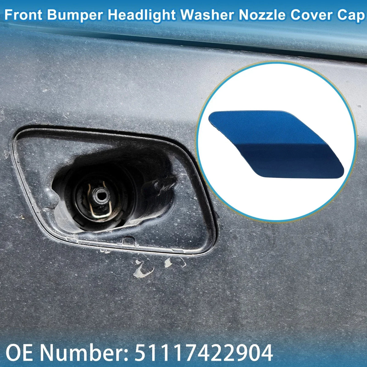 Blue Washer Nozzle Cover Cap for Front Right of BMW X6 2015-2019