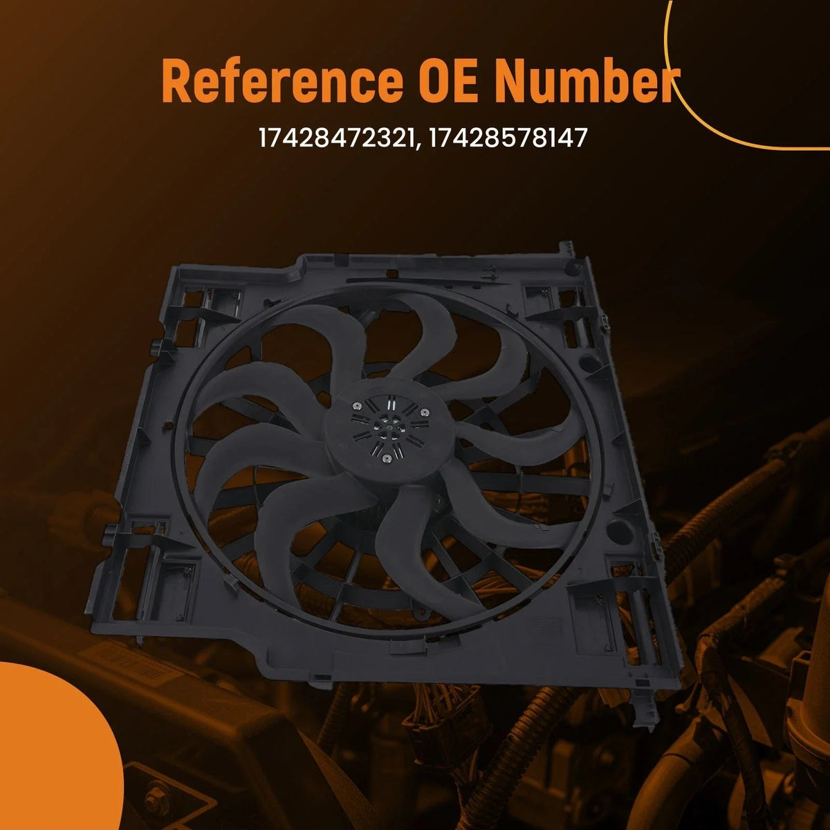 Radiator Cooling Fan Assembly for BMW X3 G01 X4 F26/G02 (2014–2024) 17428578147