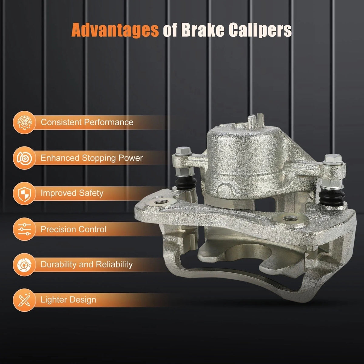 Pair of Brake Calipers w/ Bracket for 2007–2010 Hyundai Elantra