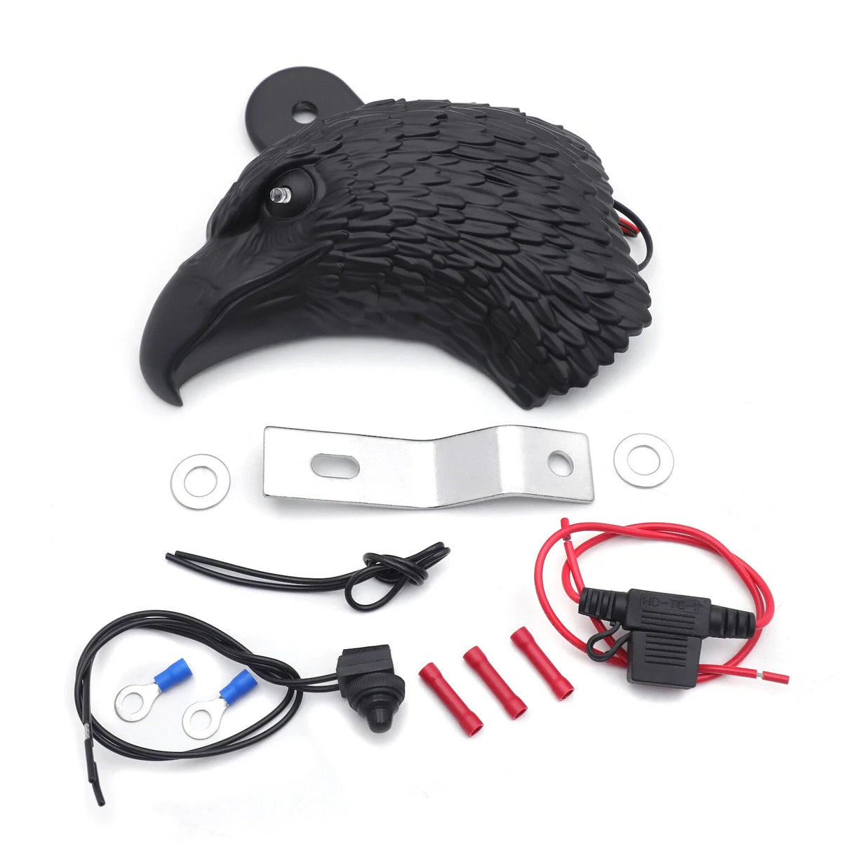 Black Eagle horn cover with LED for Harley Cowbell & V-Rod (1992–2020)