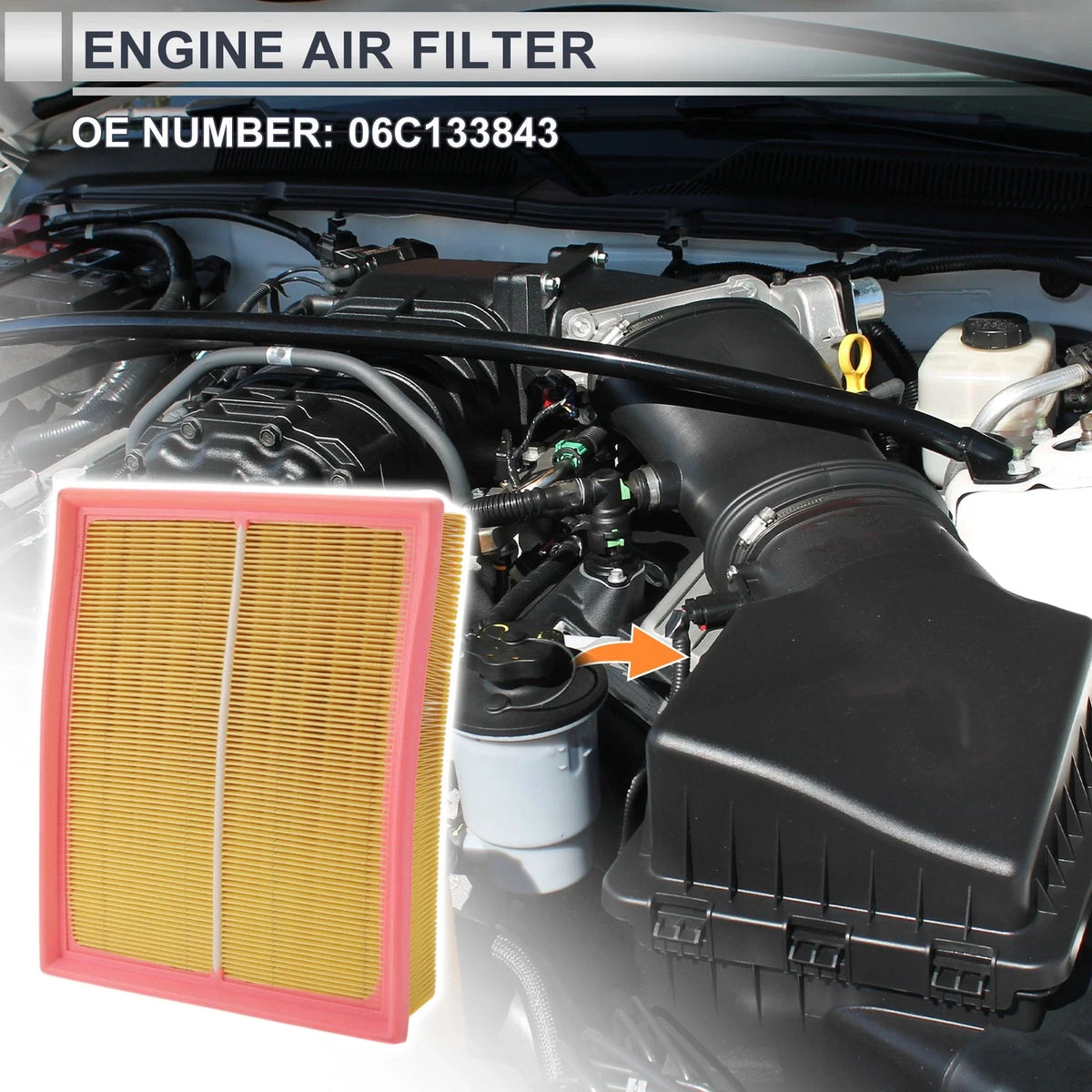 Car Engine Air Filter No. 06C133843 for Audi A4 (2002–2009)