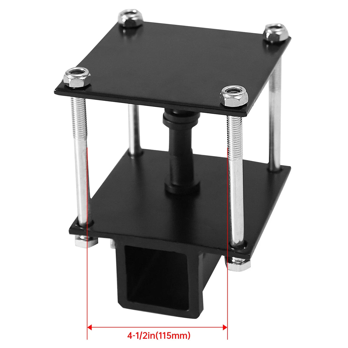 4'' Square RV Bumper Receiver Adapter for 2'' Hitch Mount Rack (2010–2023)