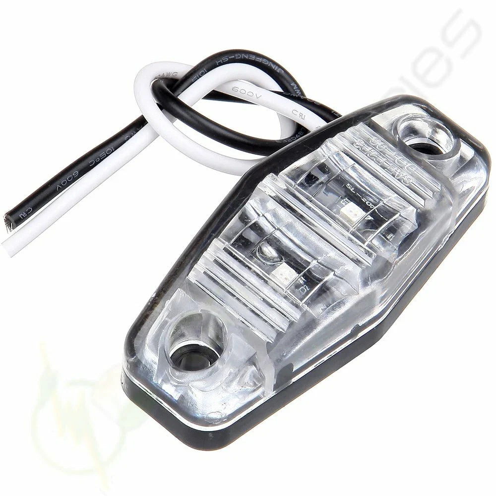 2X Clear Lens Amber LED Clearance Lamp Mini Side Marker 2.5