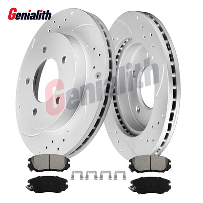 Front Brake Pads & Drilled Rotors Kit for 2016 Chevrolet Malibu Limited