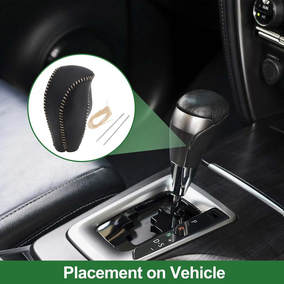 Gear Shift Knob Cover for Mazda CX-30 (2020–2022) Black Beige Faux Leather