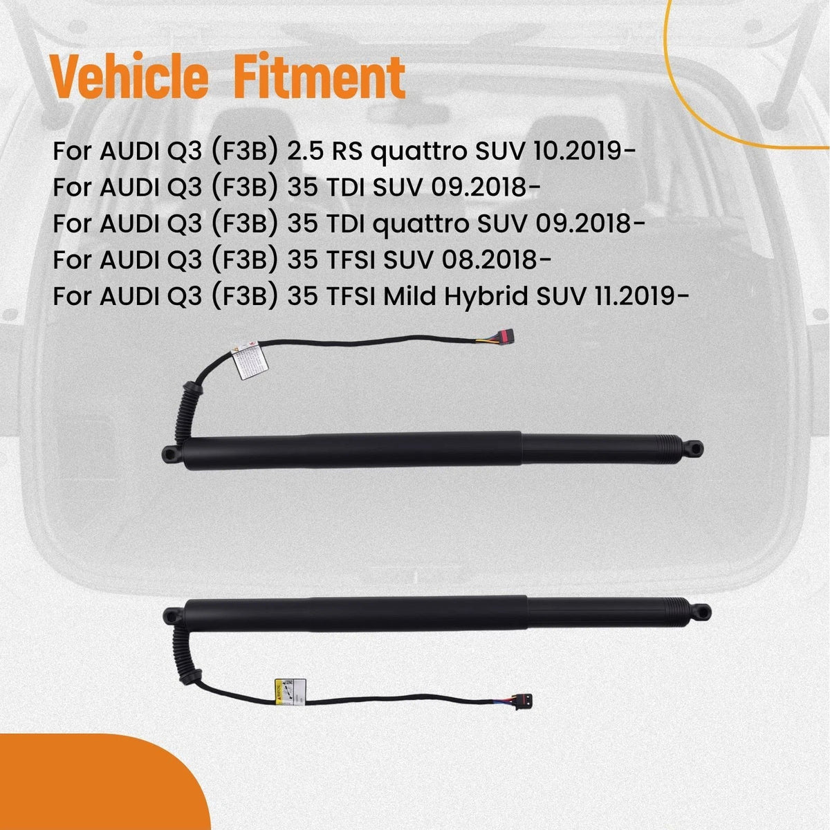 Rear Tailgate Lift Support Struts for Audi Q3 2.5 RS quattro (2011–2018) 83A827851E