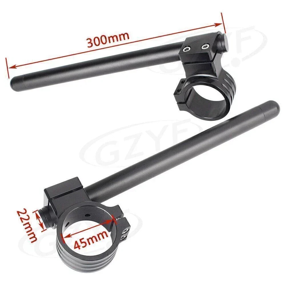 Clip-On Handlebar Fork Tubes 45mm for Universal Motorcycle - 3 Colors