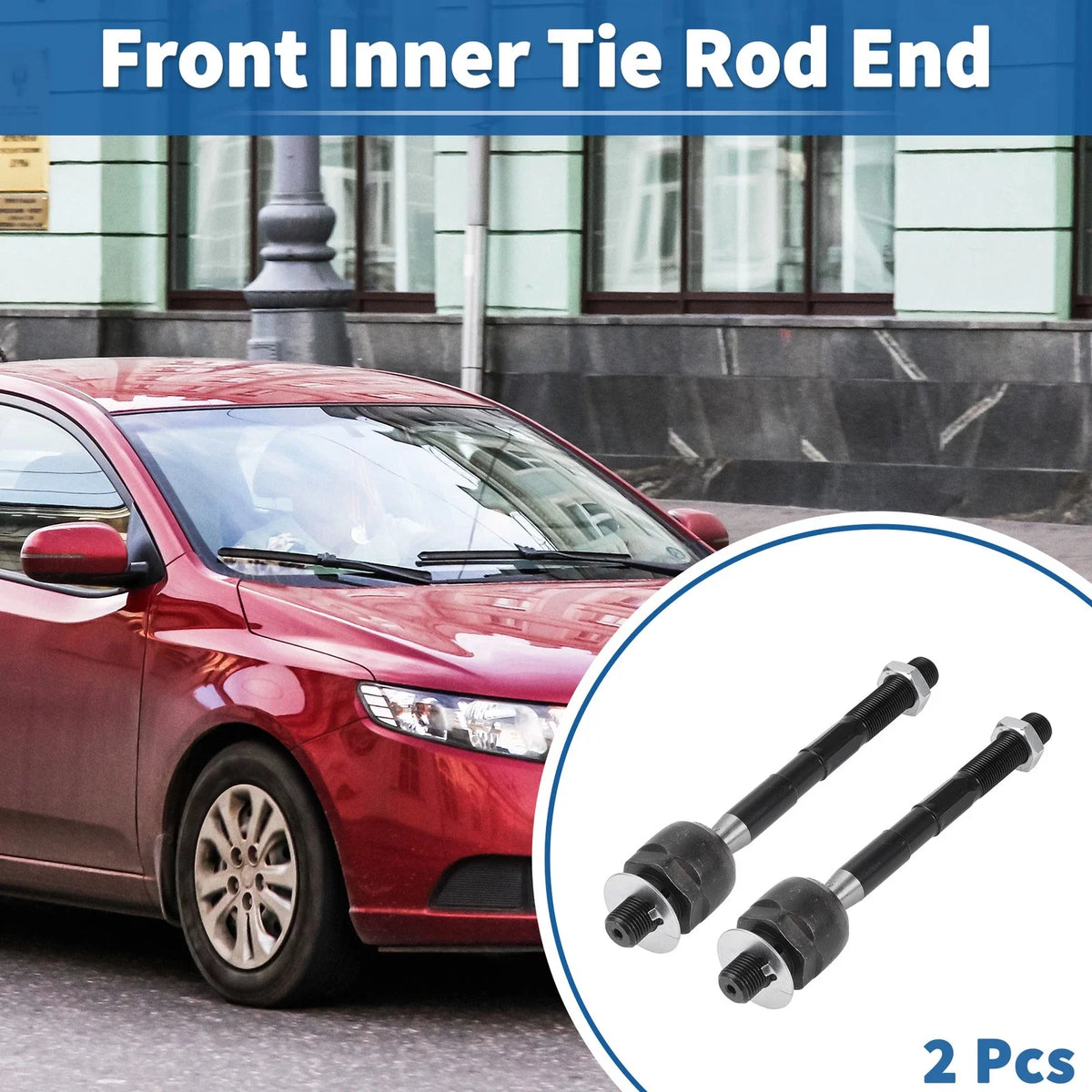 2X Front Inner Tie Rod End Links for Kia Sorento, Hyundai Santa 