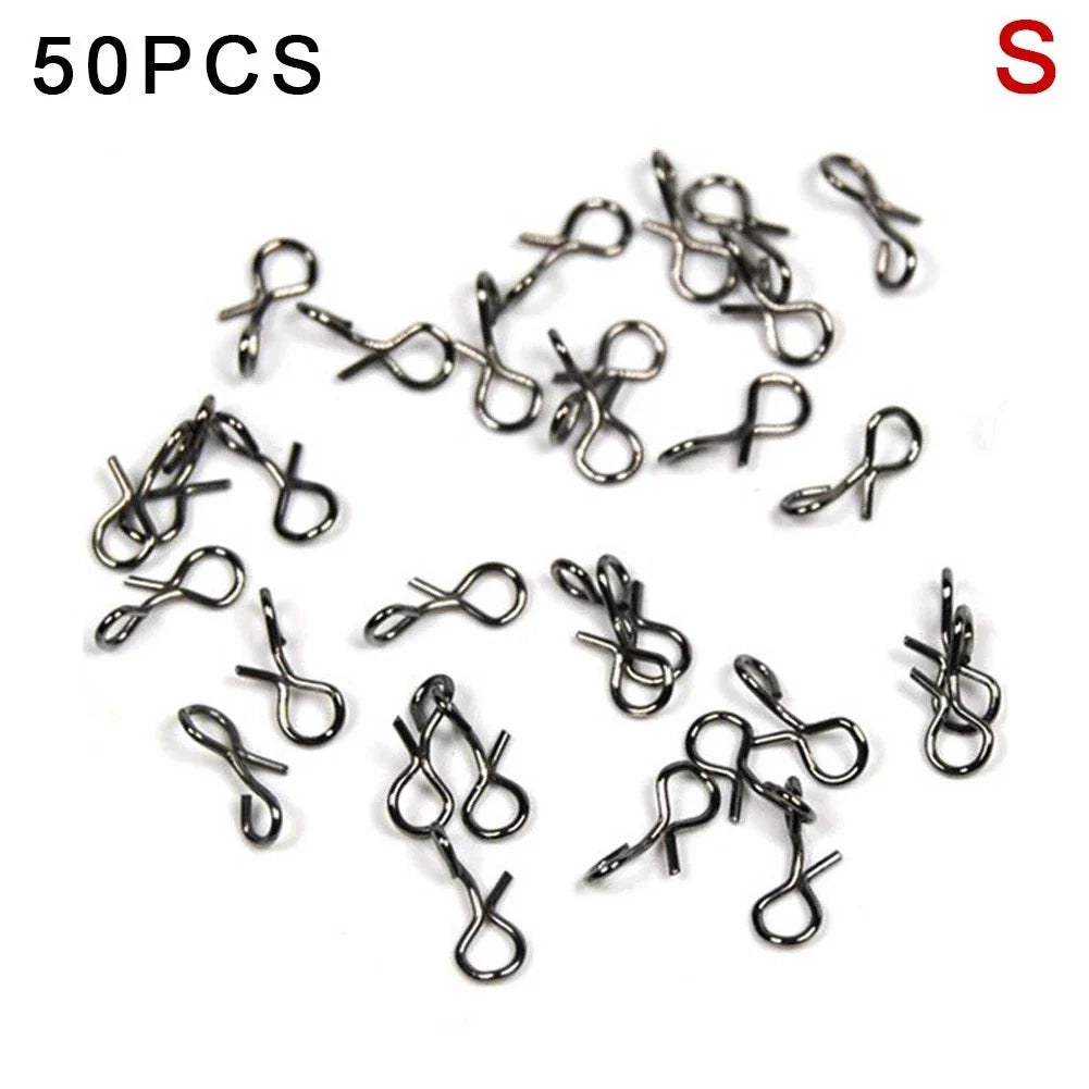 50Pcs Fly Fishing Snap Hook for Flies Lures (Small/Medium/Large)