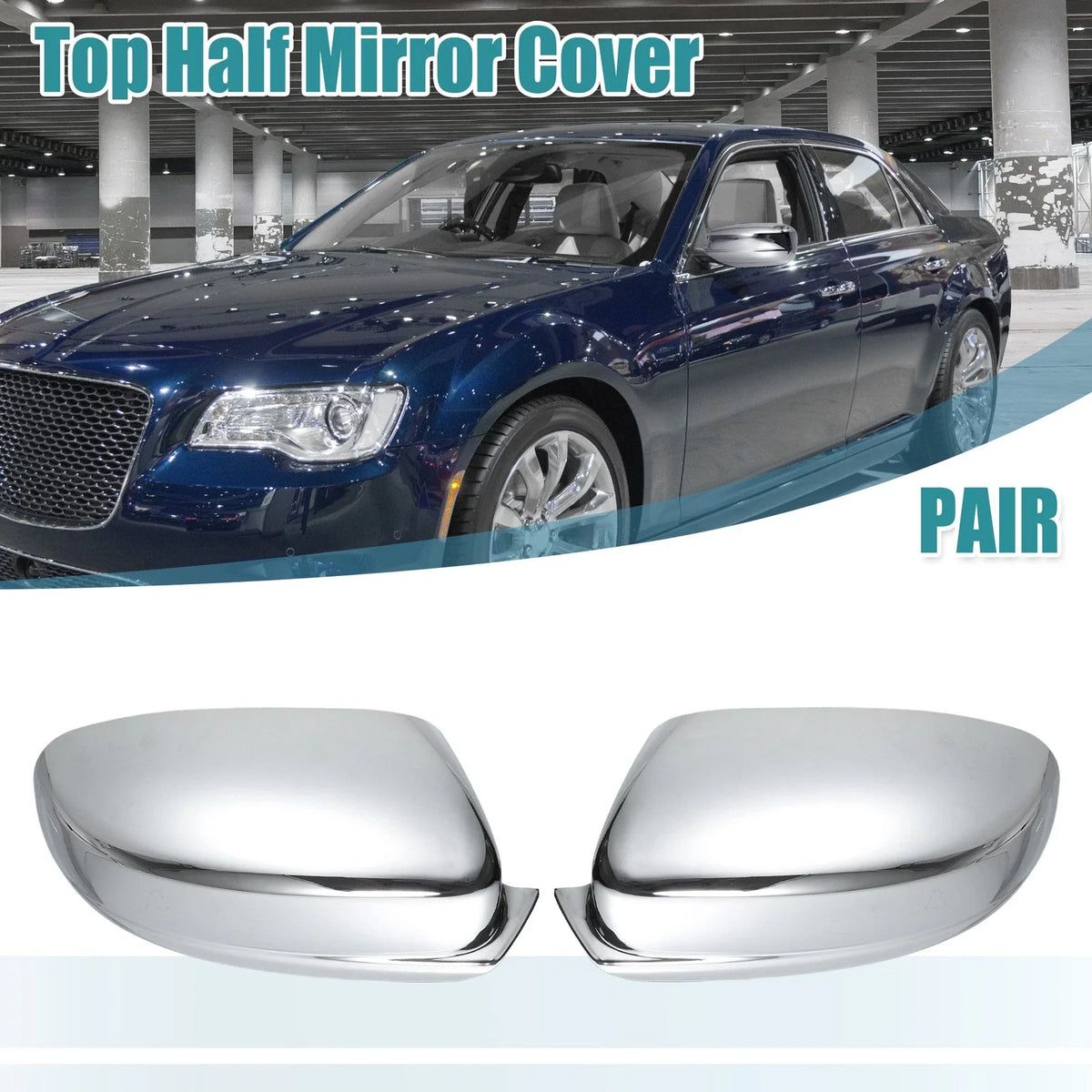 2Pcs Chrome Plated Mirror Cover Cap for Dodge Charger (2011–2022)