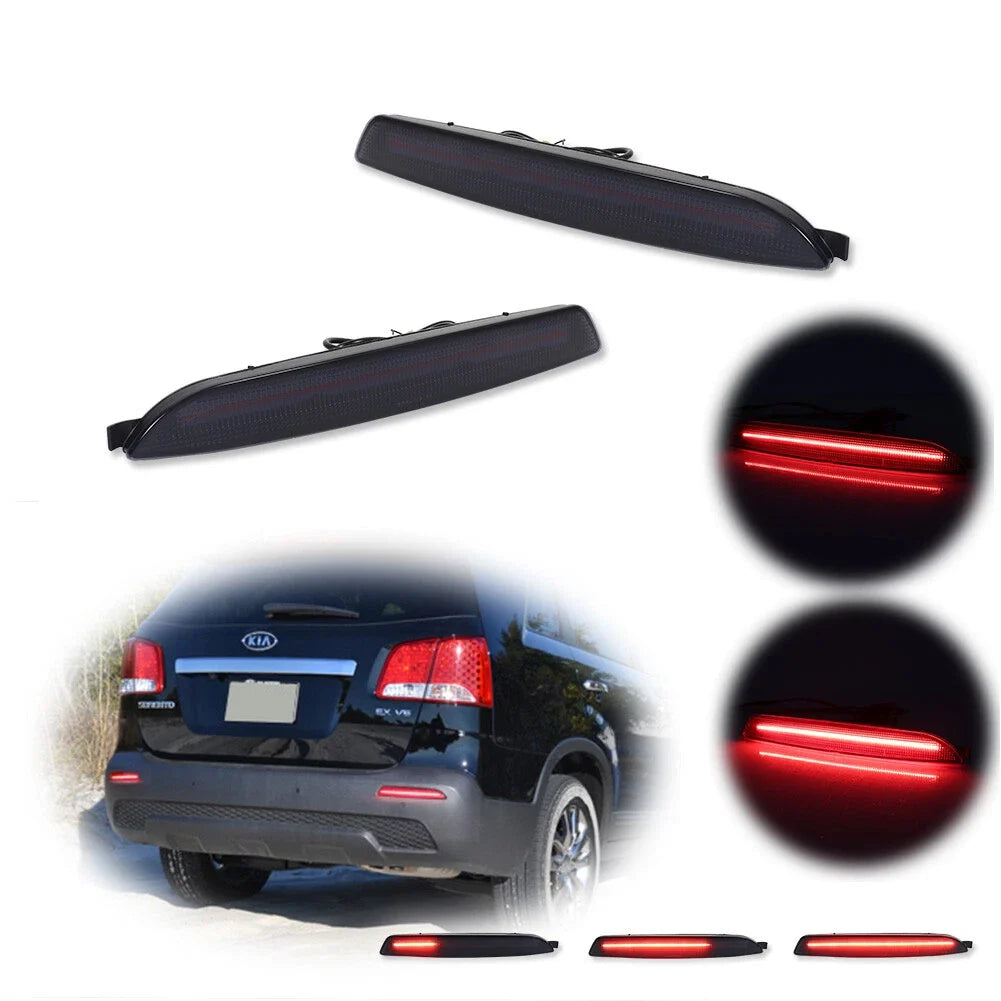 2X Smoked Rear LED Tail Brake Sequential Signal Lights for Kia Sorento (2011–2013)