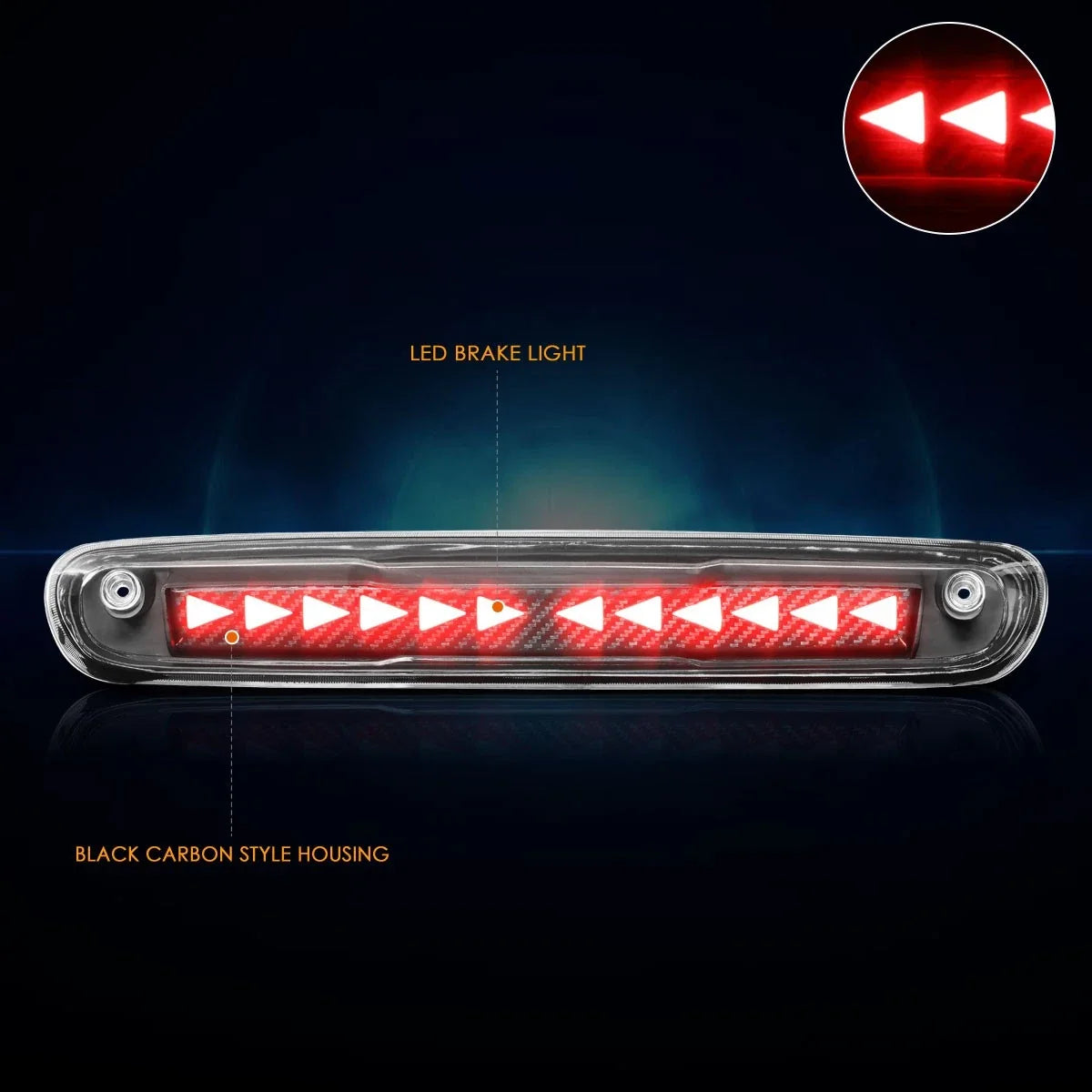 LED Sequential Triangle Third Brake Light for 2007-2014 GMC Sierra/Silverado