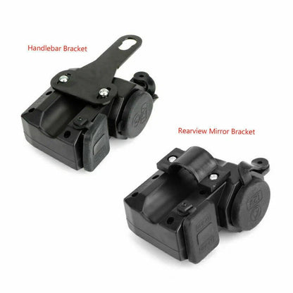 Motorcycle USB Charger Socket with Voltmeter - 12V/24V Power Adapter