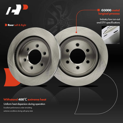 Ceramic Pads & Rear Disc Brake Rotors Set for Ford F-150 2018-2019