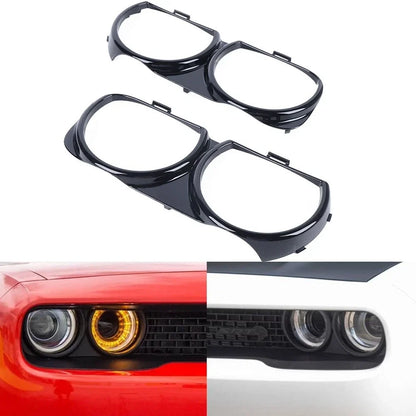 2X Headlight Bezel Set for Dodge Challenger SRT Hellcat (2015–2017)
