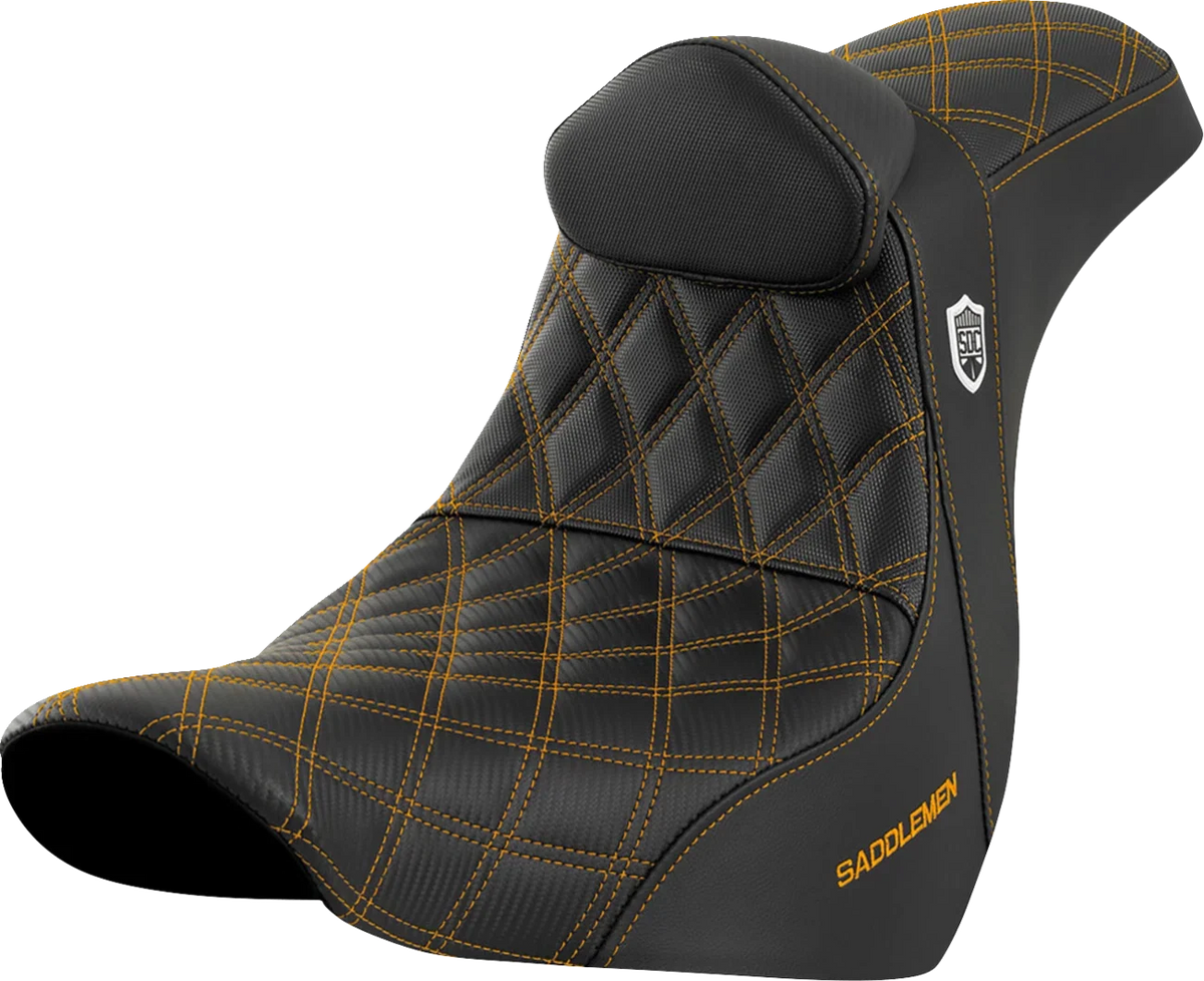 Saddlemen Pro Series SDC Performance Seat w/ Backrest for Harley FL/FX