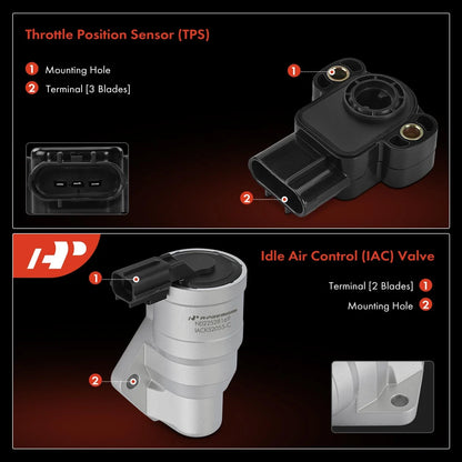 2X Throttle Position Sensor and Idle Air Control Valve for Ford F-150