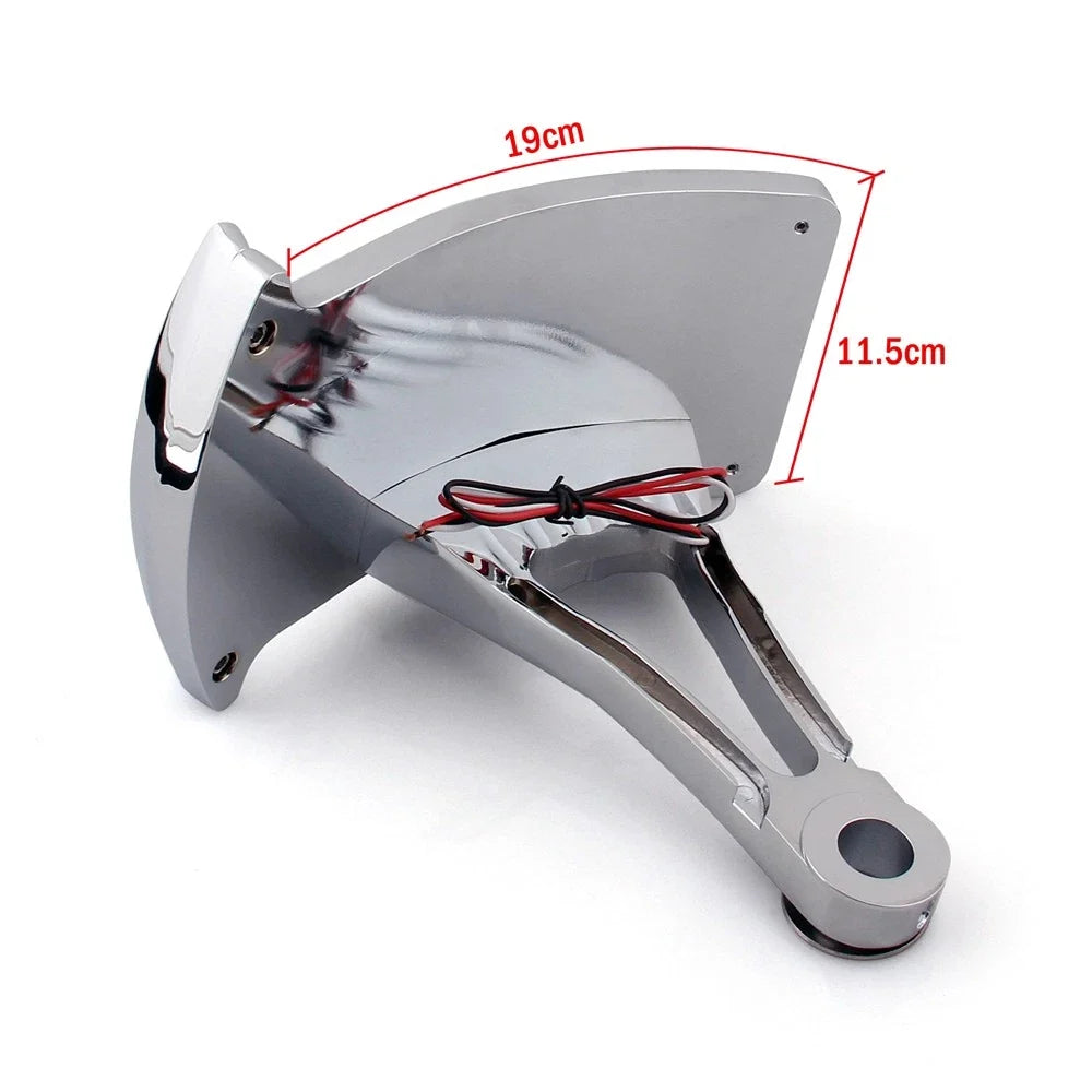 Chrome Billet License Plate Holder with LED Light for Harley