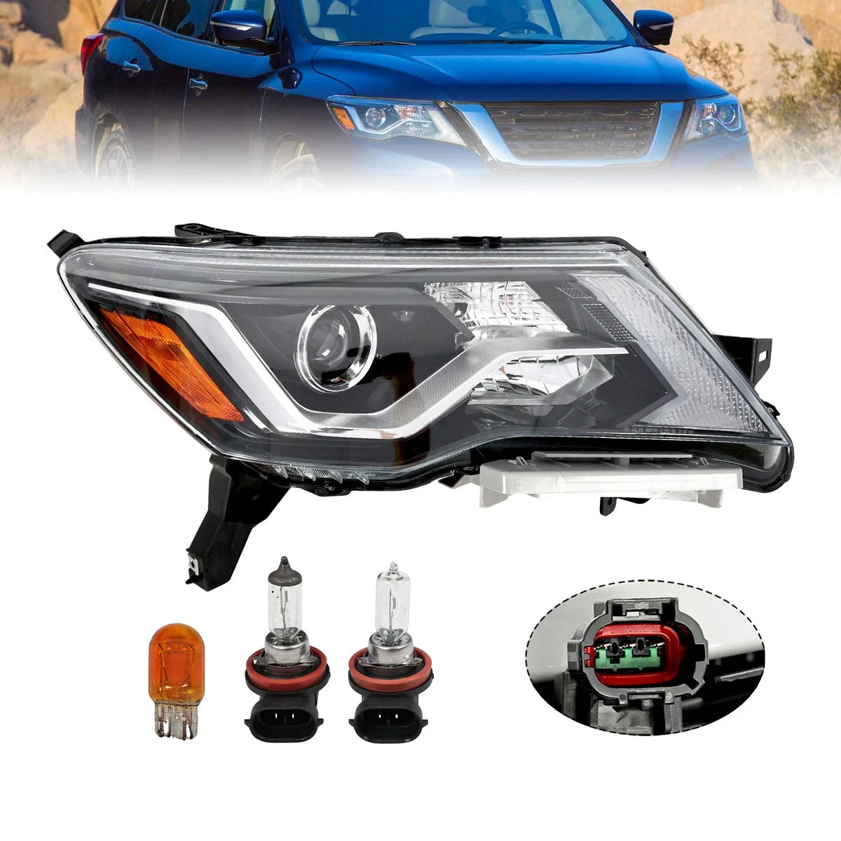 Halogen Headlight Right Passenger Side for Nissan Pathfinder (2017–2020)