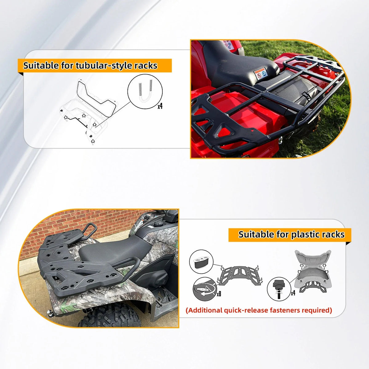 ATV Rear Cargo Box - 95L Trunk Storage Compartment