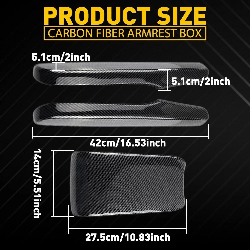 Carbon Fiber Interior Central Armrest Box Panel for Honda Civic (2016–2020)