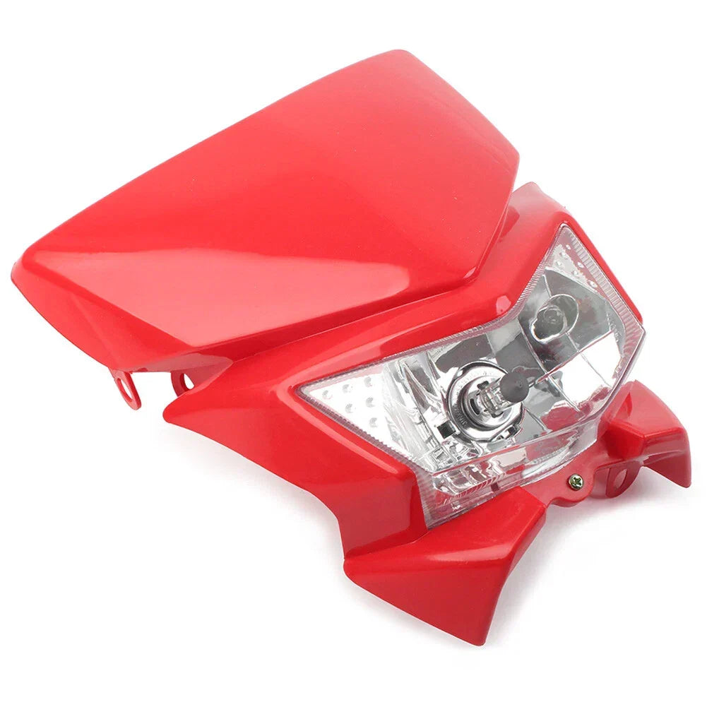 Headlight Lamp in Red for MX Enduro Dirt Trail Bike 250cc