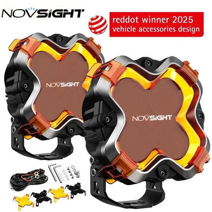 NOVSIGHT 2X 6" LED Work Light Pods for Off Road Truck SUV