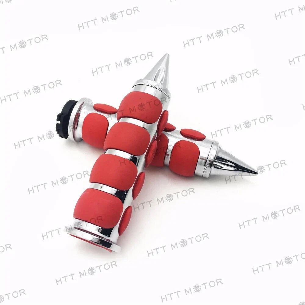 Red Chrome 1" Hand Grip Billet Aluminum for Harley Softail 1990-2023