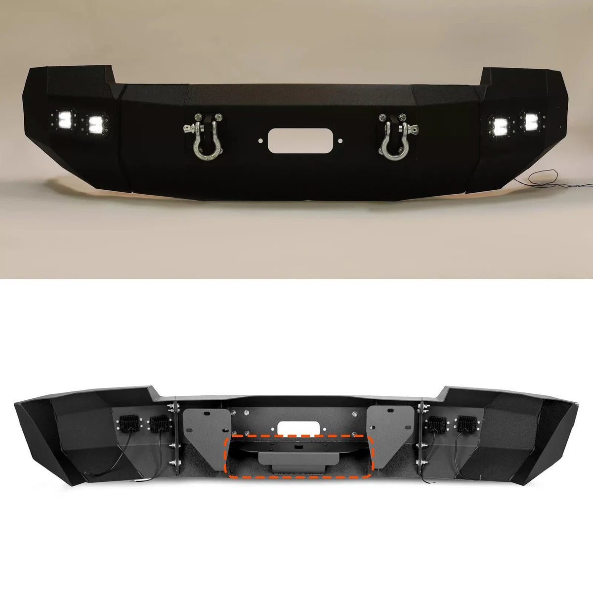 Front Bumper w/Winch & D-ring for Silverado 1500 (2014-2015) LED Light