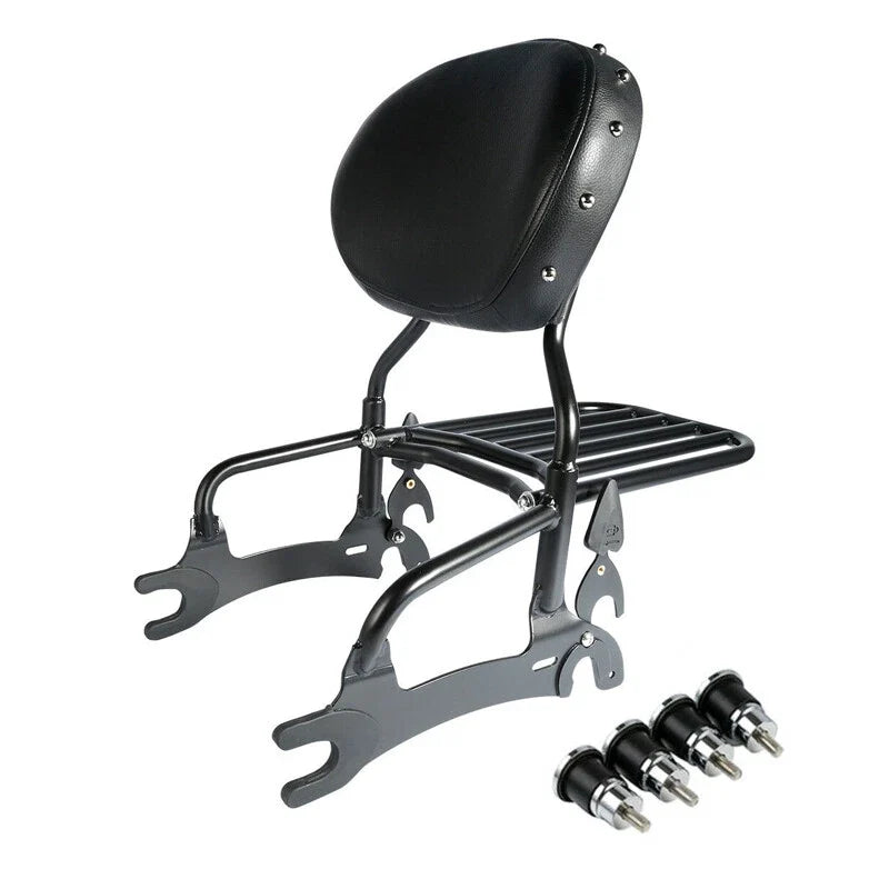 Sissy Bar Backrest Rack Spools - Black for Indian Chieftain 2014-2022