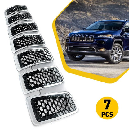 Chrome Black Front Mesh Grille Insert Frame for Jeep Cherokee (2019–2022)