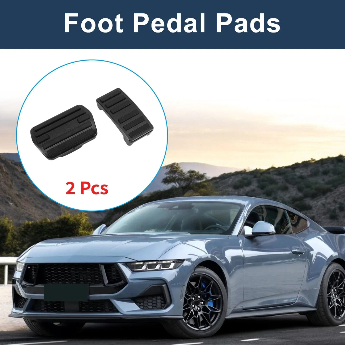 2X Foot Accelerator Pedal Covers for Ford Mustang Mach-E (2021–2025) Black