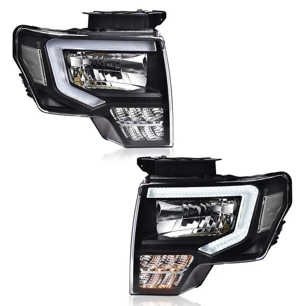 LED Headlights for Ford F-150 (2009–2014) Black/Clear DRL