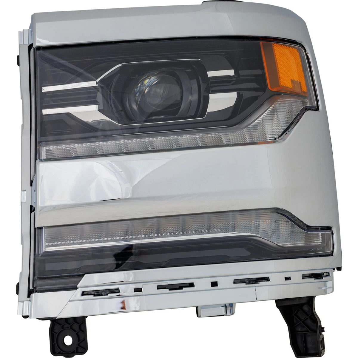 LED Headlight Set for Chevrolet Silverado 1500 (2016–2018) w/ Bulbs Chrome