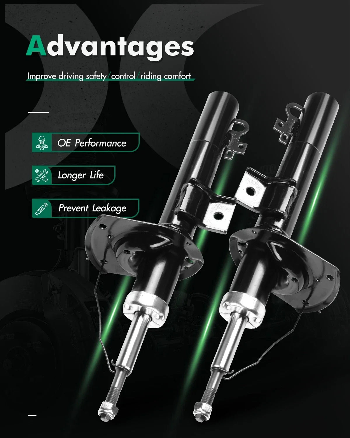 Front Pair Shocks & Struts for Ford Taurus (1996–2007) & Mercury Sable (1996–2005)