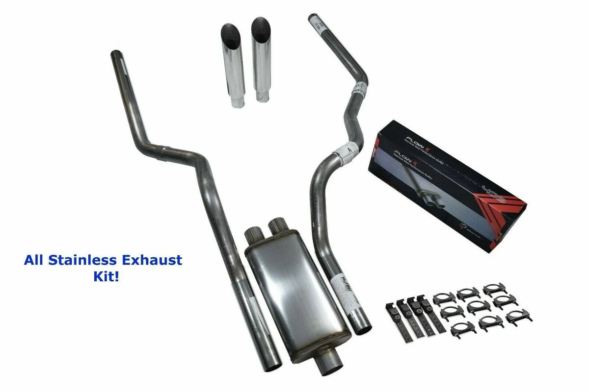 Dual Exhaust Kit for Ford F150 (2015–2020) Slash Tip Rear Exit