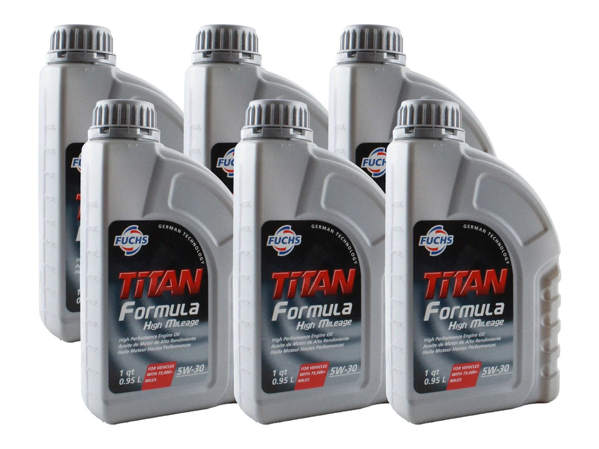 6X Fuchs Titan Formula High Mileage 5W-30 Engine Oil for (6 Quarts)
