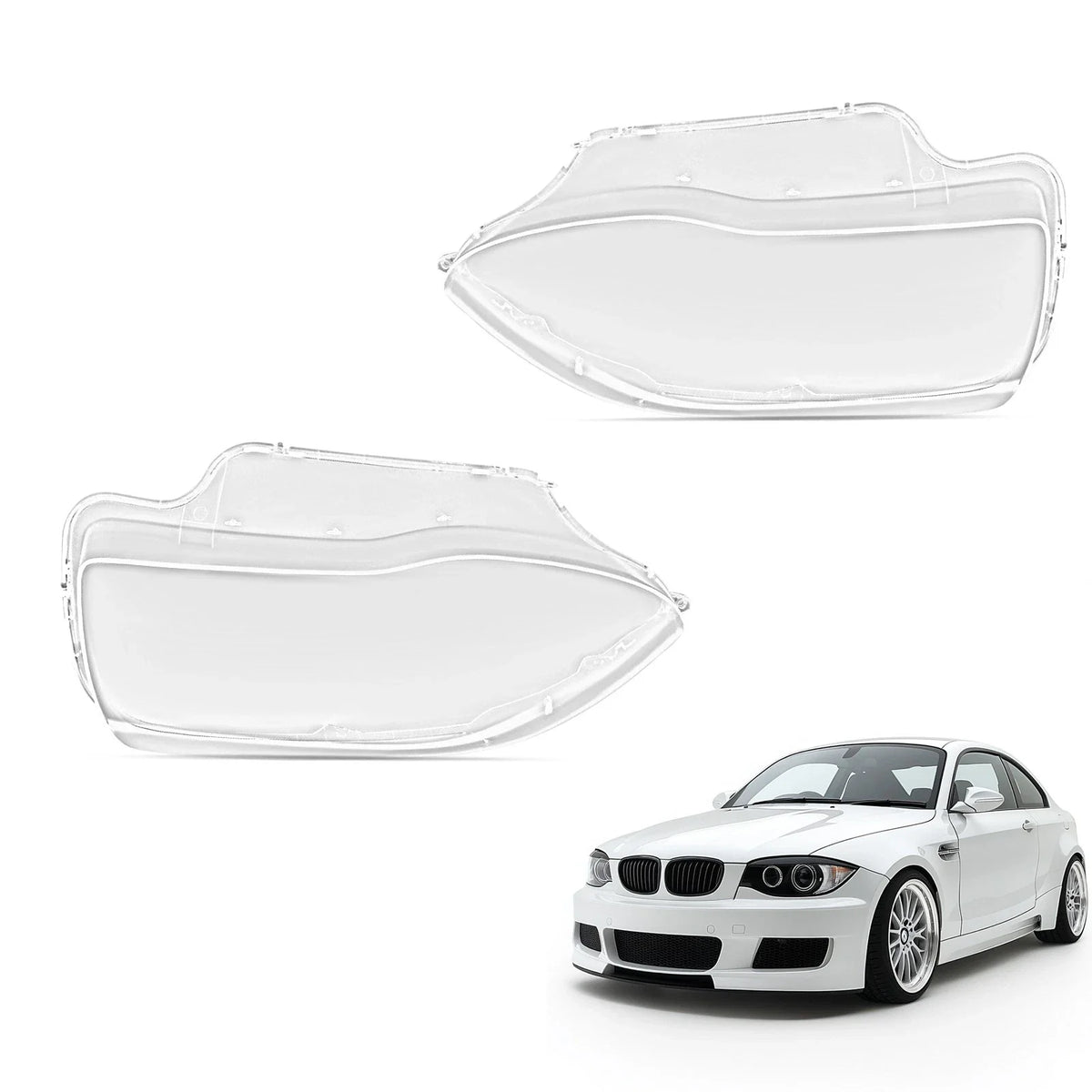 Headlight Lens Covers - Set of 2 for BMW E81 E82 E87 E88 1M (2003–2011)