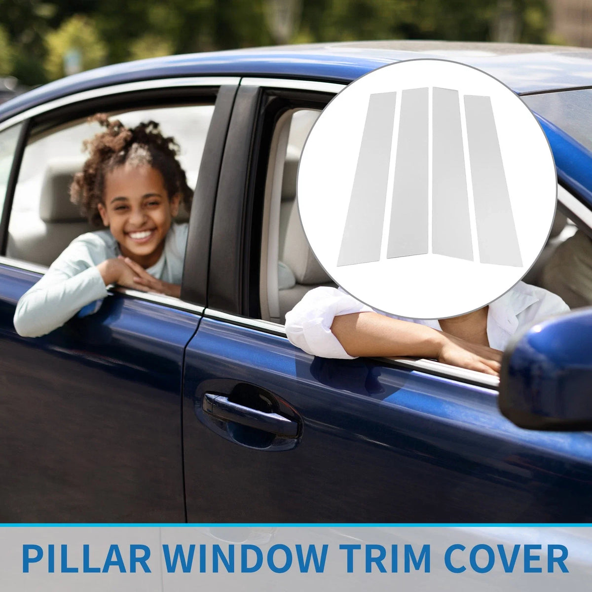 Set of 4 Door Pillar Window Trim for Volkswagen Tiguan (2009–2015) Chrome