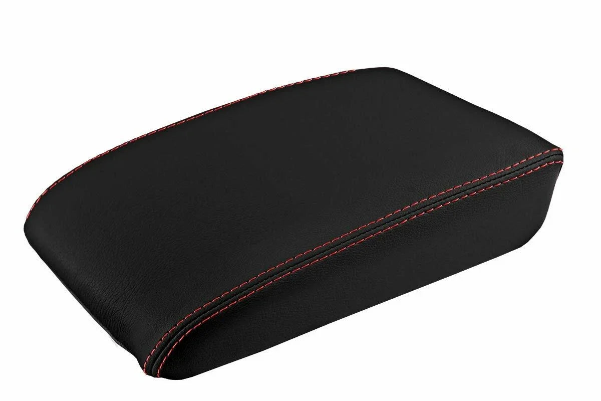 Console Lid Pull Over Cover Leather for Volkswagen Tiguan (2009–2017) Red Stitch