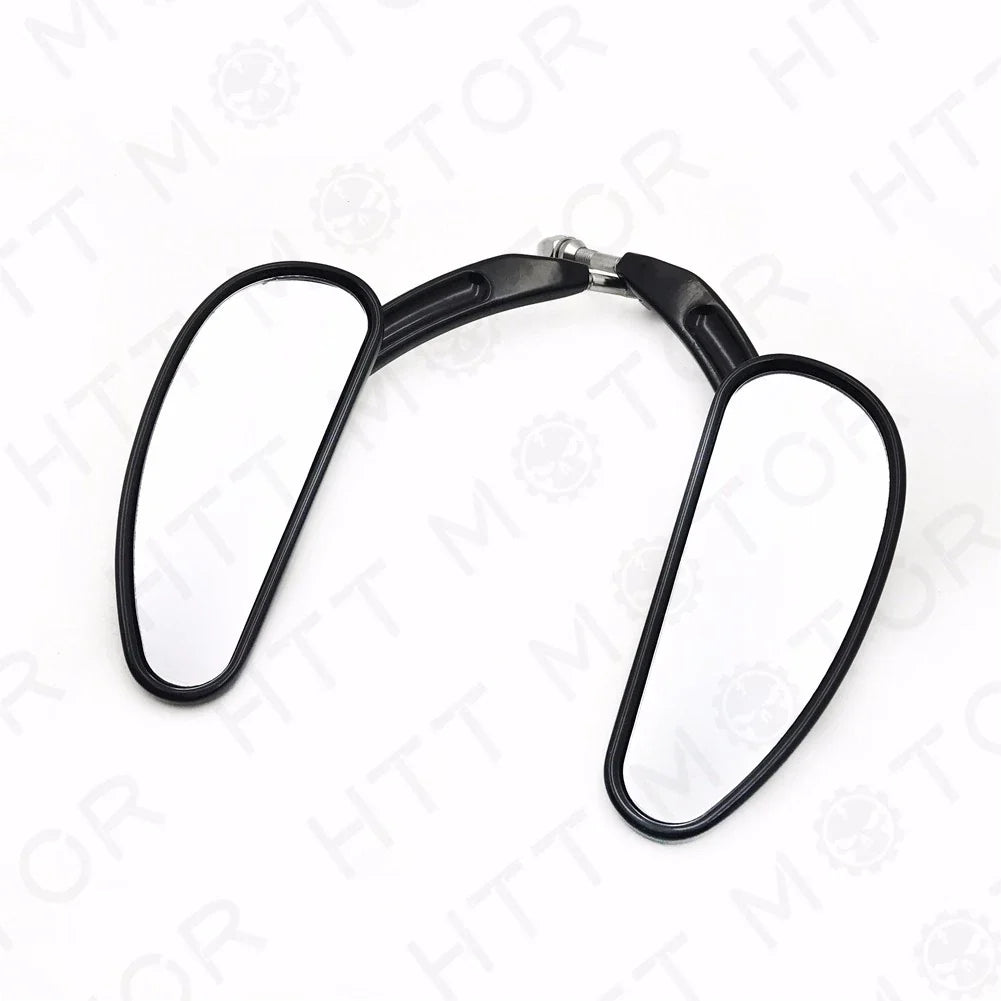 Teardrop Racing Mirrors Set in Black for Harley Street Bob Fat Bob 1982-2017