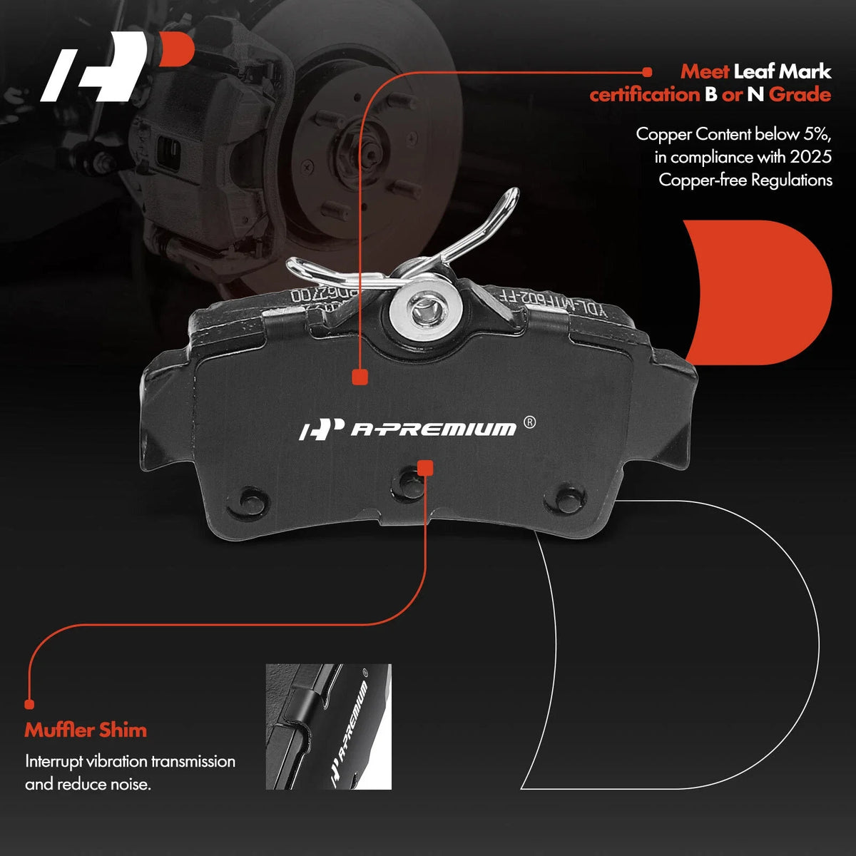 Rear Brake Pads and Rotors for Ford Mustang