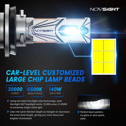 30000LM H11 LED Headlight Bulbs Conversion Kit