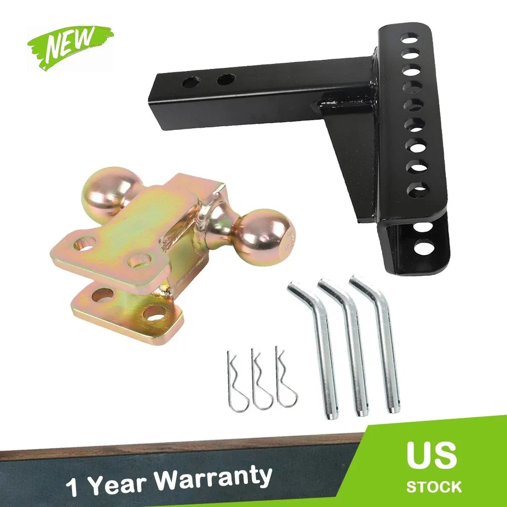 Universal 2" Dual Ball Trailer Towing Hitch (14K) Adjustable