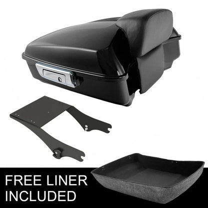 Chopped Trunk with Black Mount Rack for Touring Harley (1997–2008)