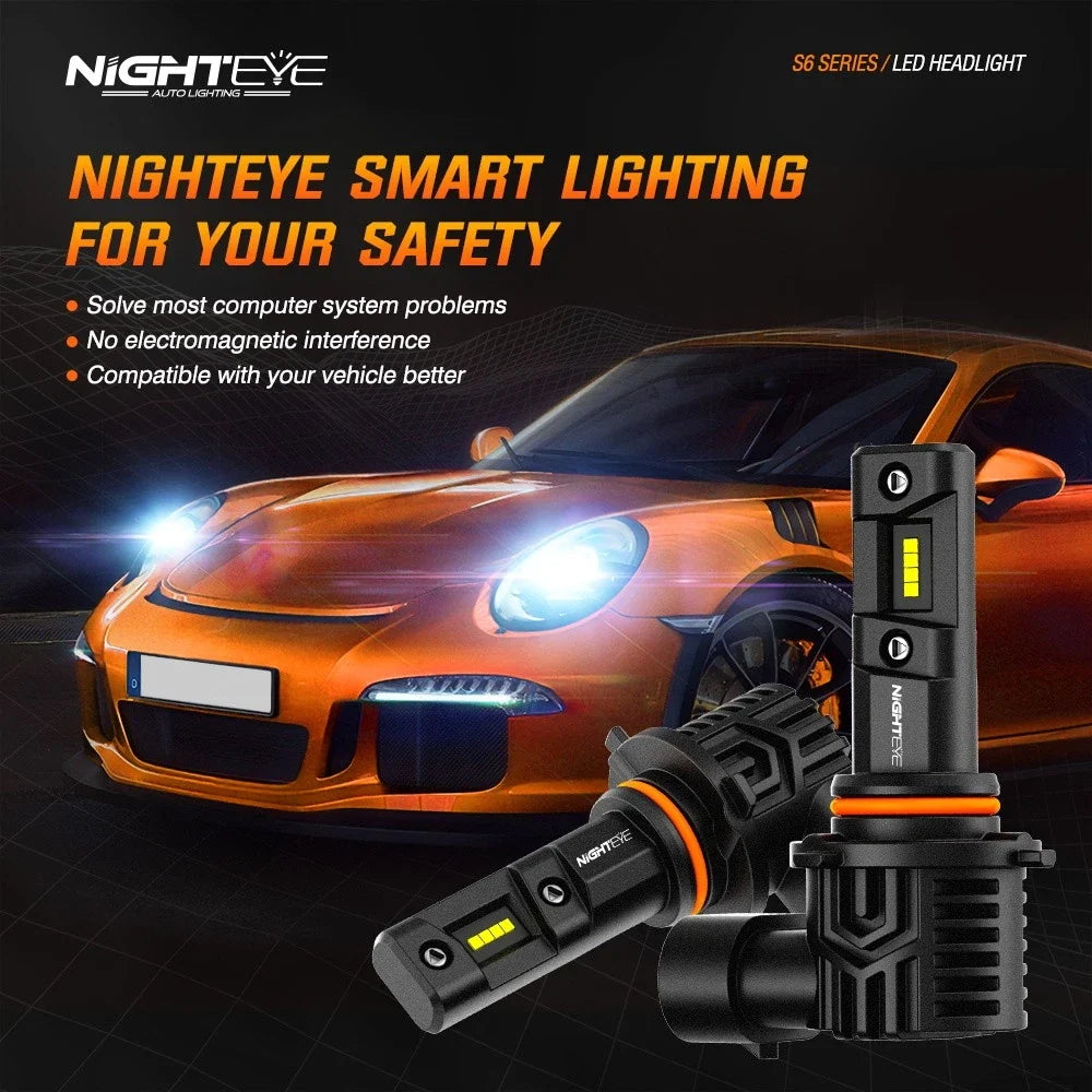 4X NightEye 9005 9006 LED Headlight Kit Bulbs Bright White 40000LM for